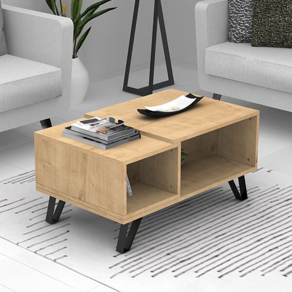 Τραπεζάκι σαλονιού Don Megapap μελαμίνης χρώμα sonoma 90x55x44εκ. - Image 2