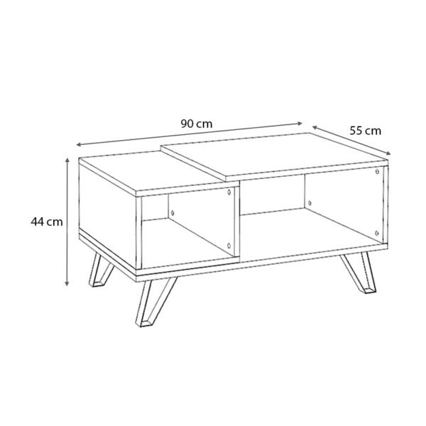 Τραπεζάκι σαλονιού Don Megapap μελαμίνης χρώμα sonoma 90x55x44εκ. - Image 4