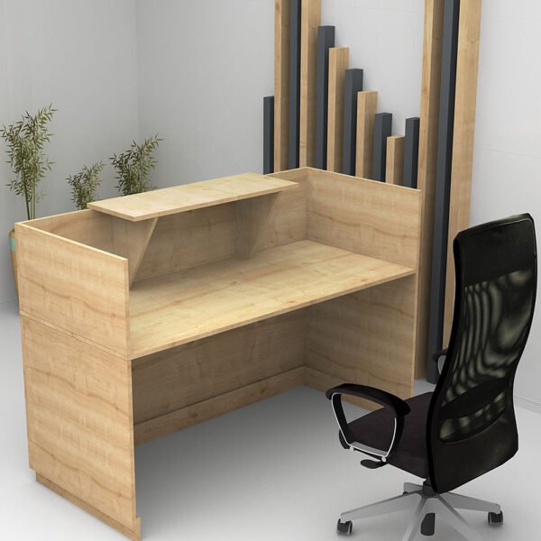 Γραφείο reception μελαμίνης Lemmon Megapap χρώμα sonoma 160x70x110εκ. - Image 2