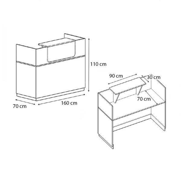 Γραφείο reception Lemmon Megapap χρώμα λευκό 160x70x110εκ. - Image 4