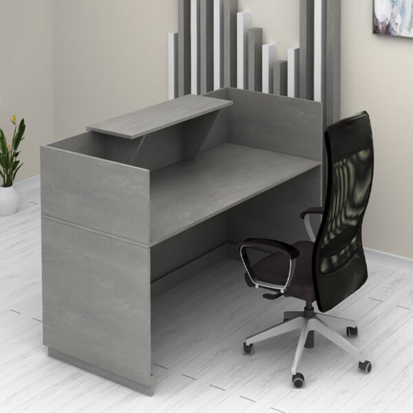 Γραφείο reception Lemmon Megapap χρώμα γκρι σκυροδέματος 160x70x110εκ. - Image 2