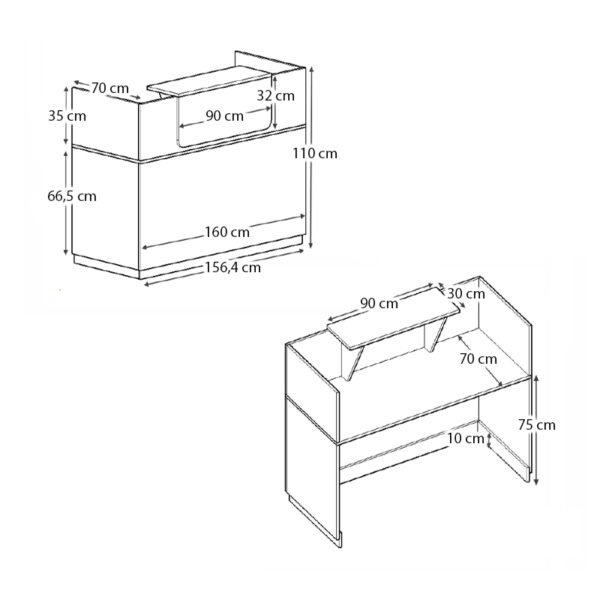 Γραφείο reception Lemmon Megapap χρώμα γκρι σκυροδέματος 160x70x110εκ. - Image 4