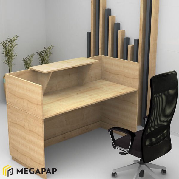 Γραφείο reception μελαμίνης Lemmon Megapap χρώμα sonoma 200x70x110εκ. - Image 2