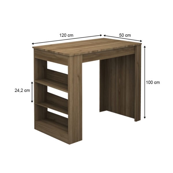 Τραπέζι μπαρ Deep Megapap χρώμα καρυδί 120x50x100εκ. - Image 4