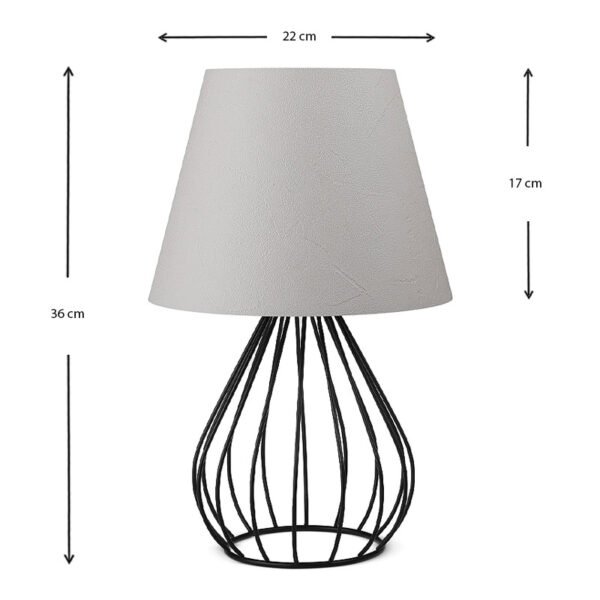 Φωτιστικό επιτραπέζιο Akerlind Megapap ύφασμα Pvc/μέταλλο χρώμα ανοιχτό γκρι/μαύρο 22x17x36εκ. - Image 3