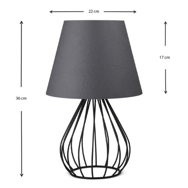 Φωτιστικό επιτραπέζιο Akerlind Megapap ύφασμα Pvc/μέταλλο χρώμα ανθρακί/μαύρο 22x17x36εκ. - Image 3