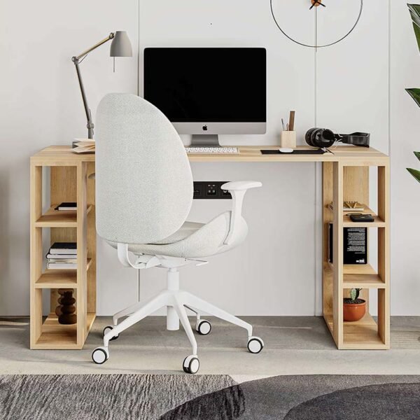 Γραφείο εργασίας Colmar Megapap από μελαμίνη χρώμα sapphire oak 140x60x75εκ - Image 2