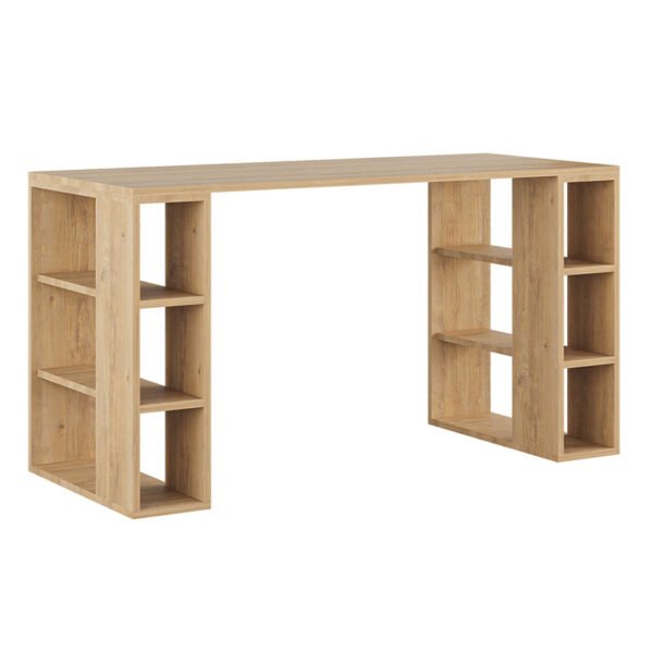 Γραφείο εργασίας Colmar Megapap από μελαμίνη χρώμα sapphire oak 140x60x75εκ - Image 4