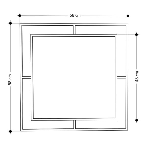Καθρέφτης τοίχου Corner Megapap αλουμινίου χρώμα μαύρο 58,6x2x58,6εκ. - Image 3