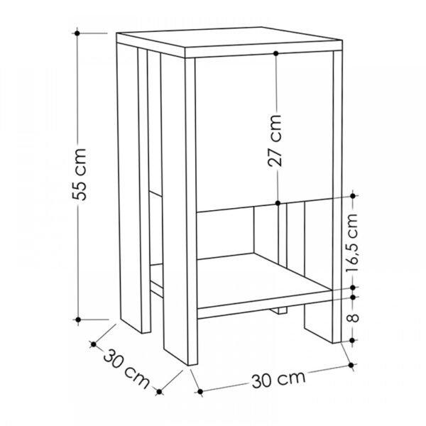 Κομοδίνο μελαμίνης Ema Megapap χρώμα λευκό 30x30x55εκ. - Image 5