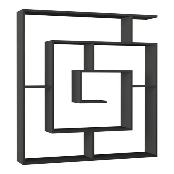 Βιβλιοθήκη μελαμίνης Labirent Megapap χρώμα ανθρακί 125x22x129εκ. - Image 2