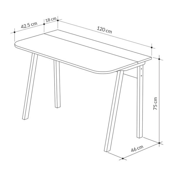 Γραφείο εργασίας Luton Megapap χρώμα φυσικό οξιάς 120x60x75εκ. - Image 5