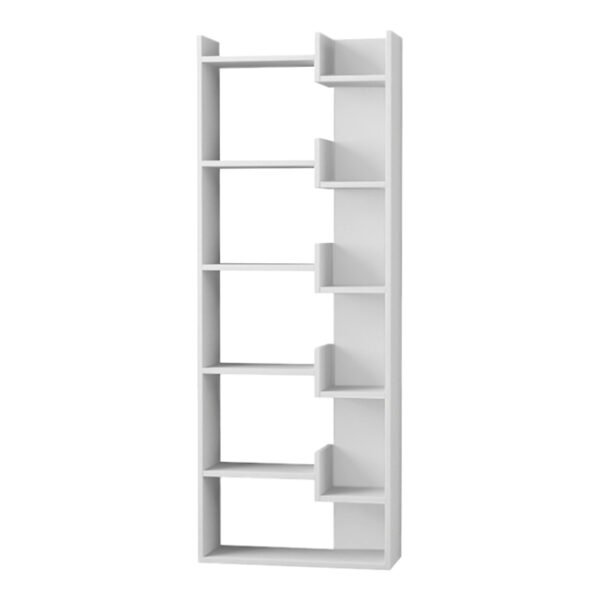 Βιβλιοθήκη μελαμίνης Oppa Megapap χρώμα λευκό 60x22x162εκ. - Image 2