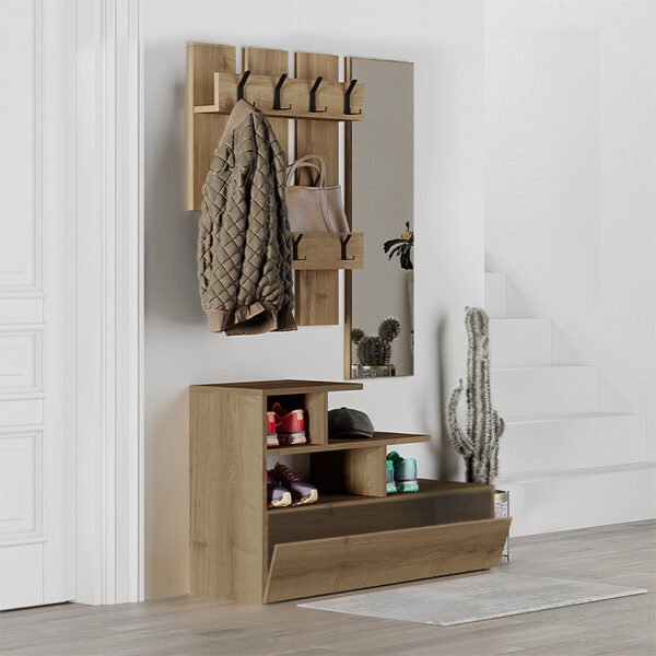 Έπιπλο εισόδου Vesty Megapap χρώμα ανοιχτό καρυδί 100x30x61εκ. - Image 2