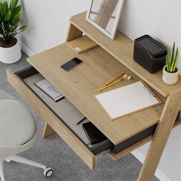 Γραφείο εργασίας Cowork Megapap από μελαμίνη χρώμα φυσικό οξιάς 94x50x91εκ. - Image 3