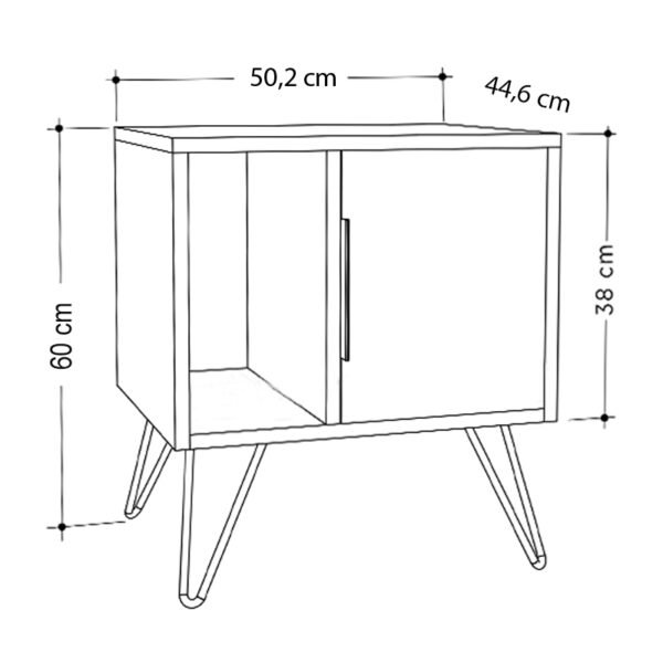 Κομοδίνο μελαμίνης Glynn Megapap χρώμα λευκό 50,2x44,6x60εκ. - Image 5