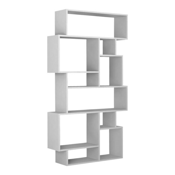 Βιβλιοθήκη μελαμίνης Karmato Megapap χρώμα λευκό 96x25,5x168,5εκ. - Image 2
