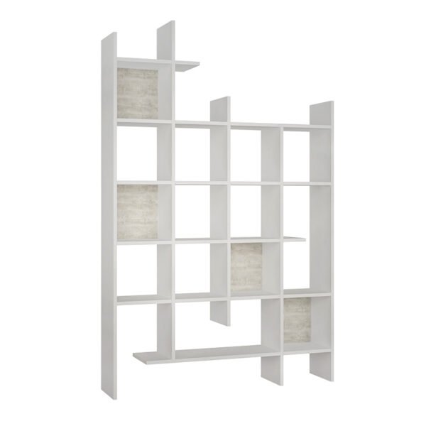 Βιβλιοθήκη μελαμίνης Manco Megapap χρώμα λευκό 122x25,5x188εκ. - Image 2