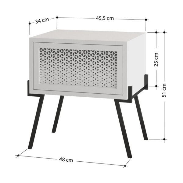 Κομοδίνο μελαμίνης Naive Megapap χρώμα φυσικό οξιάς 48x34x51εκ. - Image 5