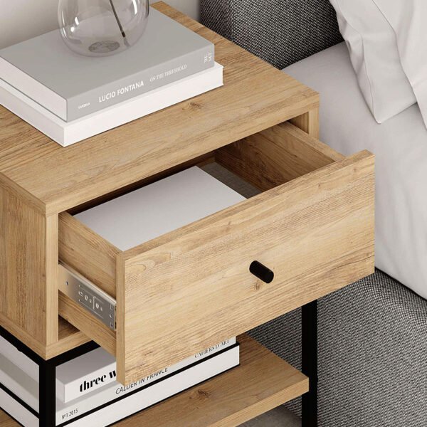 Κομοδίνο Lisa Megapap χρώμα saphhire oak 45x35x56εκ. - Image 4