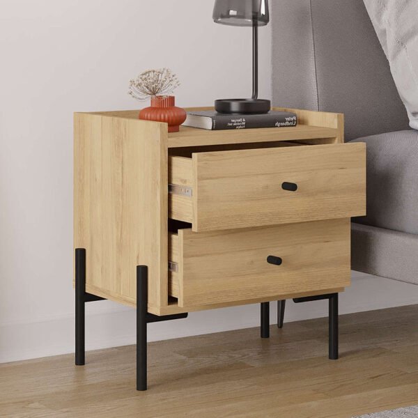 Κομοδίνο Malta Megapap χρώμα saphhire oak 49x35x52εκ. - Image 2