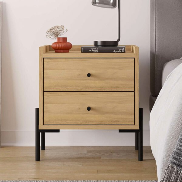 Κομοδίνο Malta Megapap χρώμα saphhire oak 49x35x52εκ. - Image 3