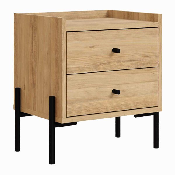 Κομοδίνο Malta Megapap χρώμα saphhire oak 49x35x52εκ. - Image 5