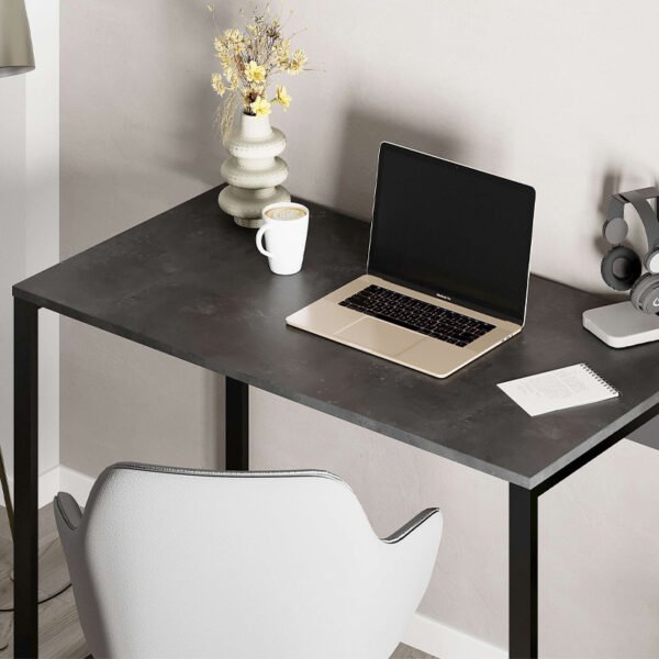 Γραφείο εργασίας Inna Megapap χρώμα γκρι ρετρό - silky black 110x60x75εκ. - Image 2