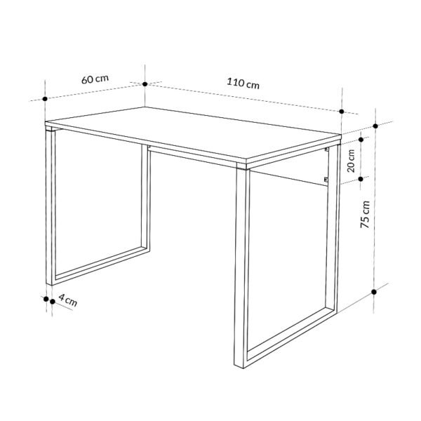 Γραφείο εργασίας Inna Megapap χρώμα γκρι ρετρό - silky black 110x60x75εκ. - Image 4