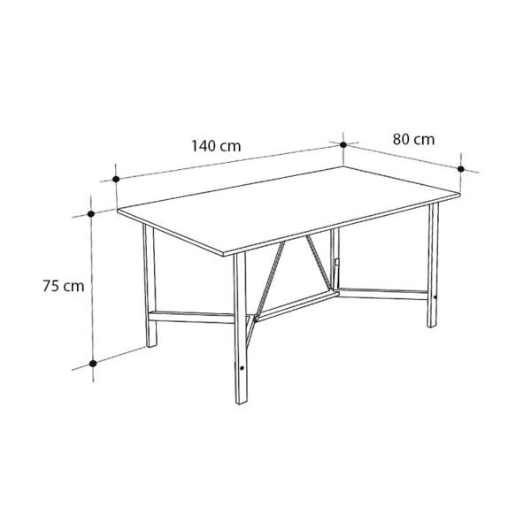 Τραπέζι Adoro Megapap χρώμα μαύρο 140x80x75εκ. - Image 5