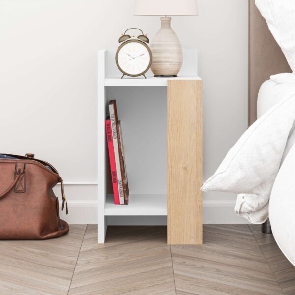 Κομοδίνο Elos Megapap χρώμα λευκό - saphhire oak 30x31,7x55εκ. - Image 3