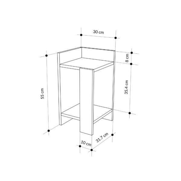 Κομοδίνο Elos Megapap χρώμα λευκό - saphhire oak 30x31,7x55εκ. - Image 5