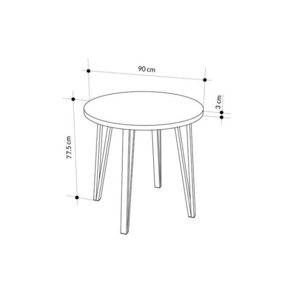 Τραπέζι Xana Megapap χρώμα γκρι ρετρό Ø90x77,5εκ. - Image 6