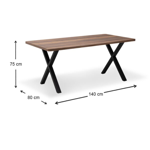 Τραπέζι Jeremy Megapap Mdf - μεταλλικό χρώμα καρυδί 140x80x75εκ. - Image 5