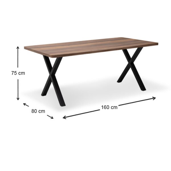 Τραπέζι Jeremy Megapap Mdf - μεταλλικό χρώμα καρυδί 160x80x75εκ. - Image 5