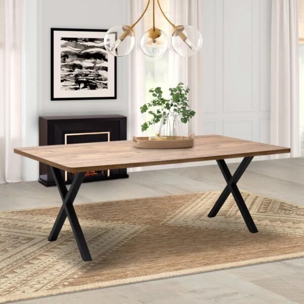 Τραπέζι Jeremy Megapap Mdf - μεταλλικό χρώμα ακακίας 200x100x75εκ. - Image 2