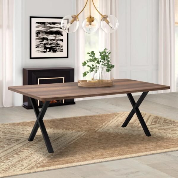 Τραπέζι Jeremy Megapap Mdf - μεταλλικό χρώμα καρυδί 200x100x75εκ. - Image 2