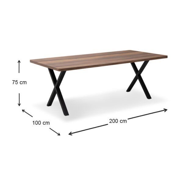 Τραπέζι Jeremy Megapap Mdf - μεταλλικό χρώμα καρυδί 200x100x75εκ. - Image 5