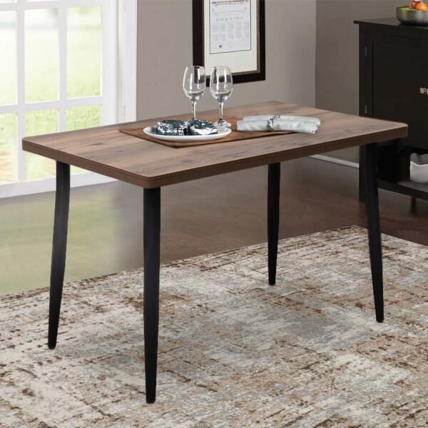 Τραπέζι Levico Megapap Mdf - μεταλλικό χρώμα καπνιστή καρυδιά 120x70x75εκ. - Image 2
