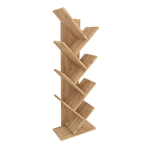 Βιβλιοθήκη μελαμίνης Milton Megapap χρώμα pine oak 44x22x121εκ. - Image 4