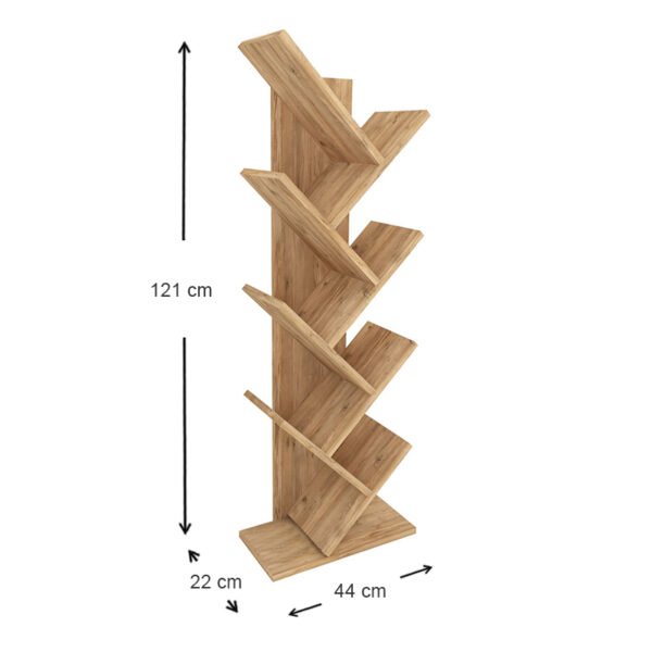 Βιβλιοθήκη μελαμίνης Milton Megapap χρώμα pine oak 44x22x121εκ. - Image 5