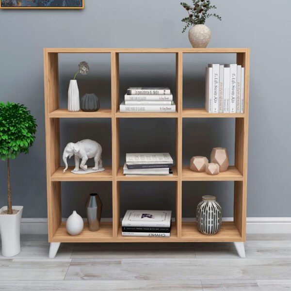 Βιβλιοθήκη μελαμίνης Saul Megapap χρώμα pine oak 88,2x20x88,2εκ. - Image 3