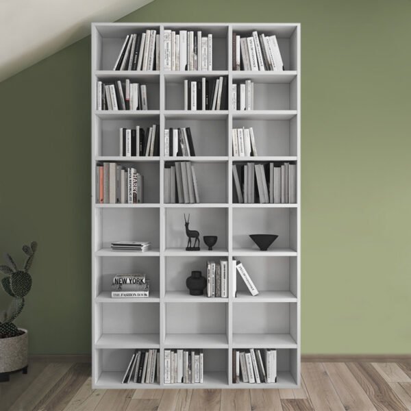 Βιβλιοθήκη μελαμίνης Fyodor Megapap χρώμα λευκό 102x16x178εκ. - Image 2