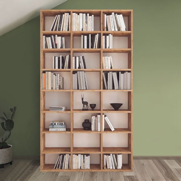 Βιβλιοθήκη μελαμίνης Fyodor Megapap χρώμα pine oak 102x16x178εκ. - Image 2