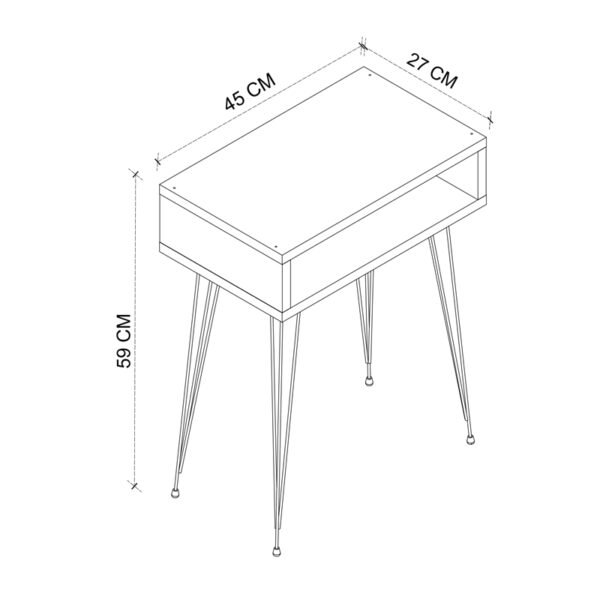 Κομοδίνο μελαμίνης Scott Megapap χρώμα λευκό 40x30x60εκ. - Image 4