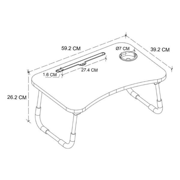 Τραπεζάκι laptop Sedon Megapap χρώμα ανθρακί 59,2x39,2x26,2εκ. - Image 4