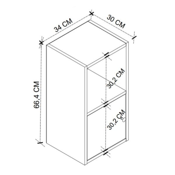 Κομοδίνο Vito Megapap χρώμα λευκό 34x30x66,4εκ. - Image 5