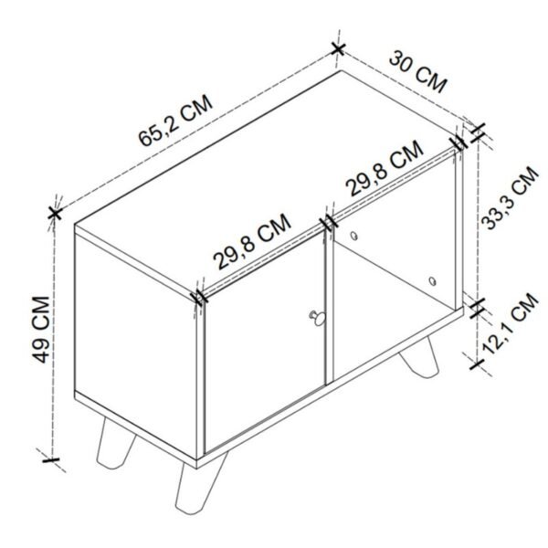 Κομοδίνο Rico Megapap χρώμα λευκό 65,2x30x49εκ. - Image 5