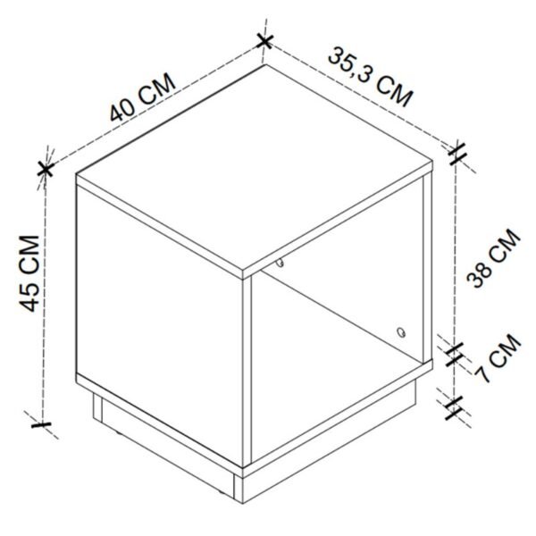Κομοδίνο Gino Megapap χρώμα λευκό 40x35,3x45εκ. - Image 4