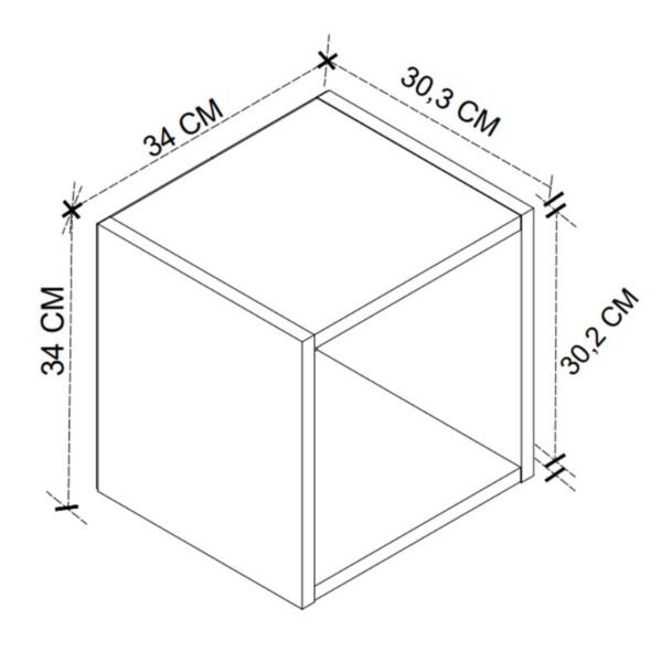 Κομοδίνο επιτοίχιο Beny Megapap χρώμα λευκό 34x30,3x34εκ. - Image 4